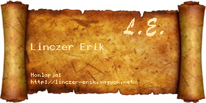 Linczer Erik névjegykártya